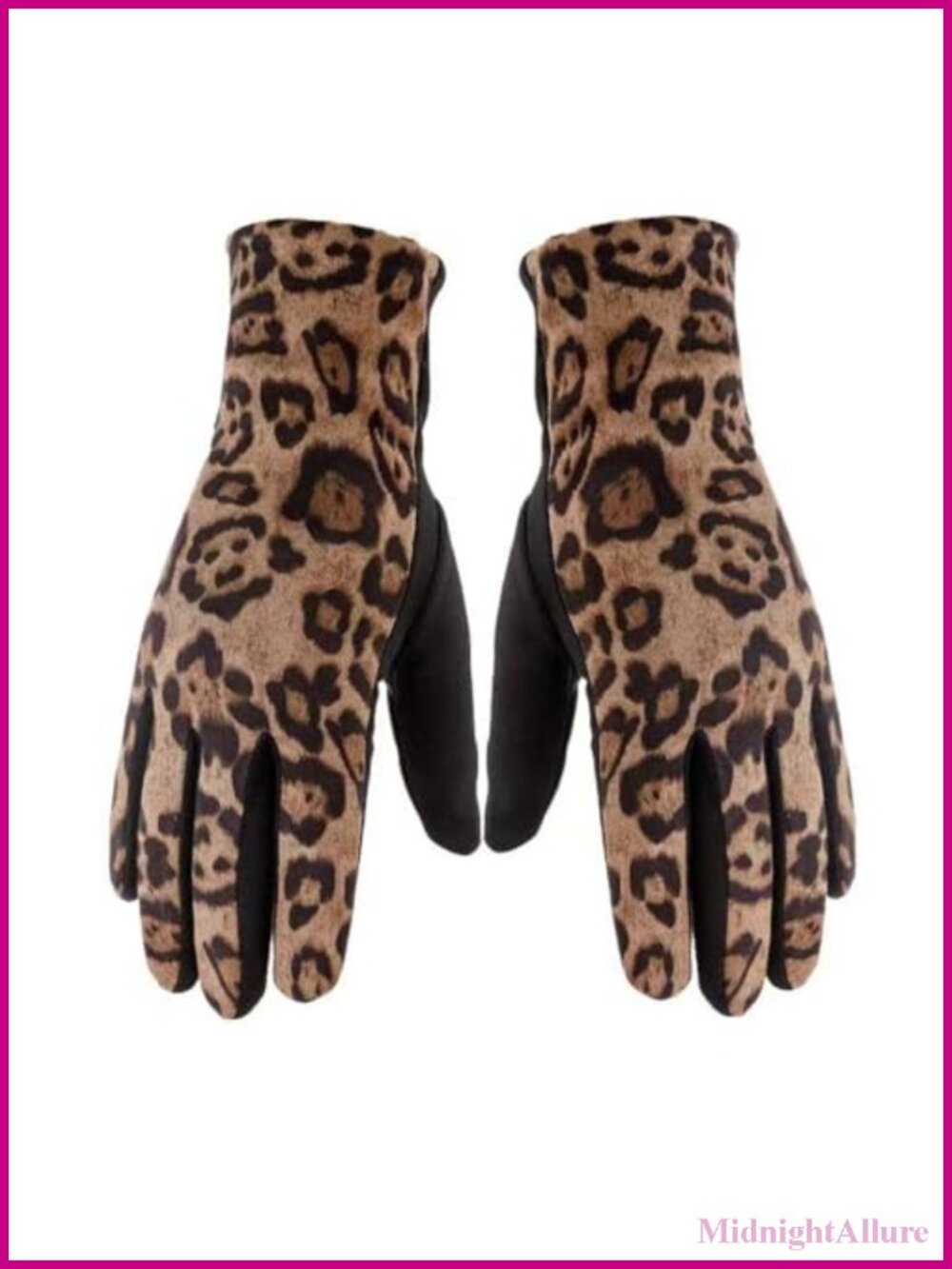Leopard Print Touchscreen Winter Gloves Warm Cold Weather Ski
